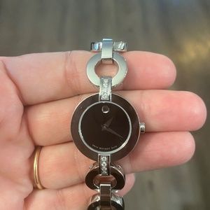 Movado Stainless Steel watch with CZ Accents